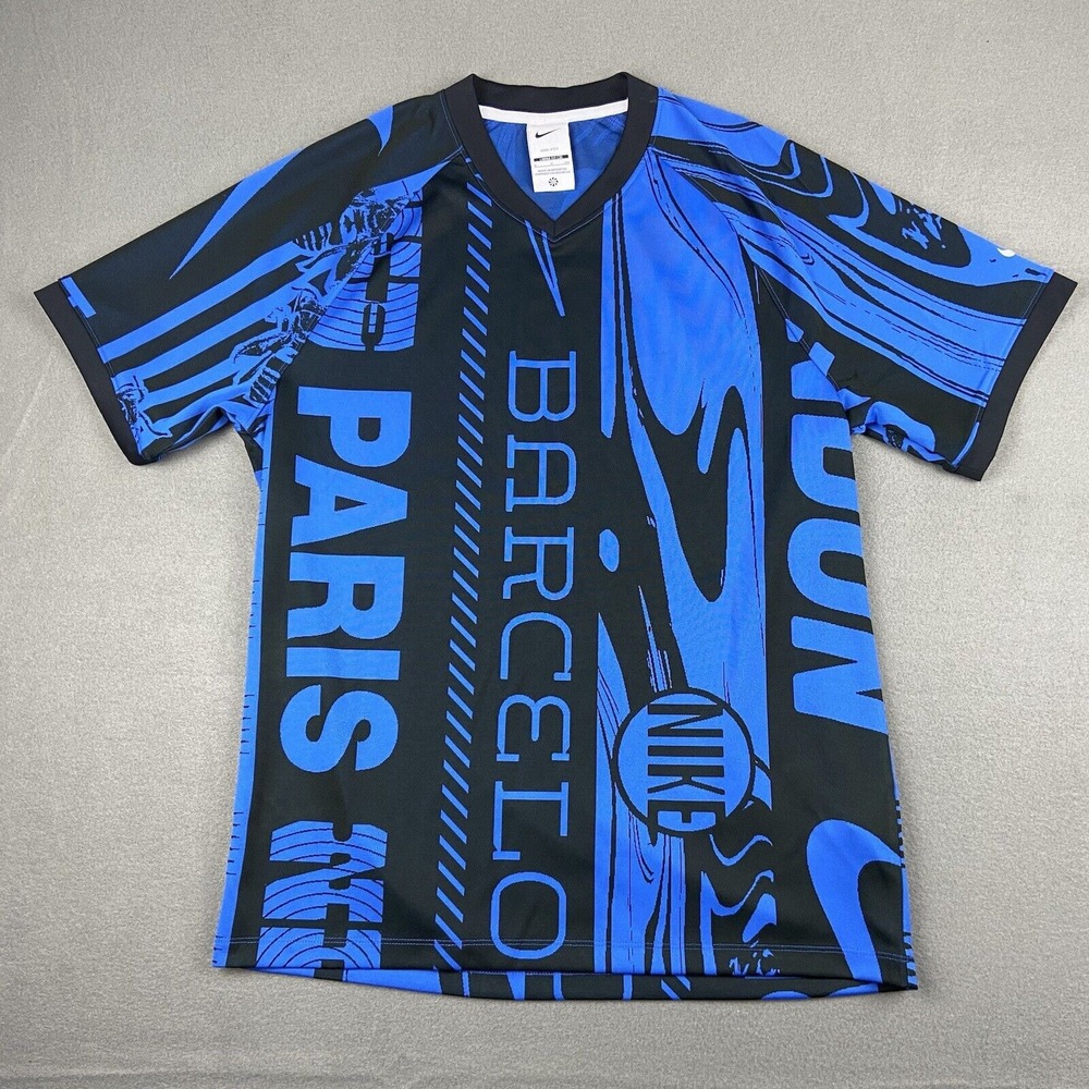 Nike Culture of Football Dri-FIT Short Sleeve Soccer‎ Jersey Blue Black Small